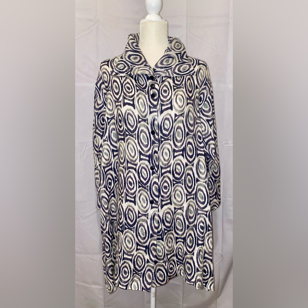 ITEMZ CHRIS BAUMGARTNER 100% Linen Lagenlook Tunic Shirt One Size